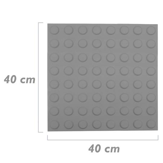 Tactiele vloertegel voor blinden blinden 40x40cm grijze stop cirkels 10-pack