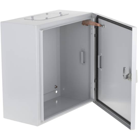 Caja de distribución eléctrica metálica con protección IP54 para fijación a pared 400x400x200mm