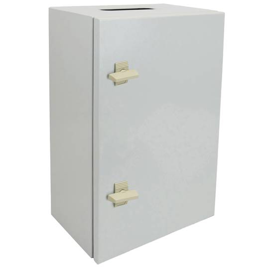 Caixa de distribuição elétrica metálica com proteção IP66 para montagem em parede 500x600x300mm