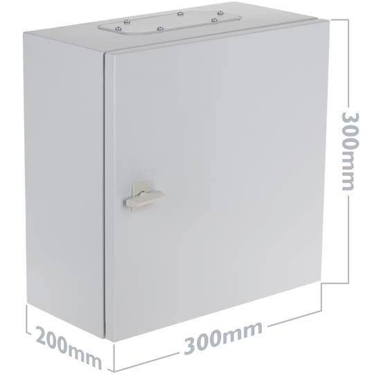 Caixa de distribuição elétrica metálica à prova d'água com proteção IP54 para montagem na parede 300x200x300mm