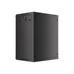 Rackschrank 19" wandmontiert 15U F450 FlatPack Farbe schwarz RAL9004 Lanberg WF01-6415-10B
