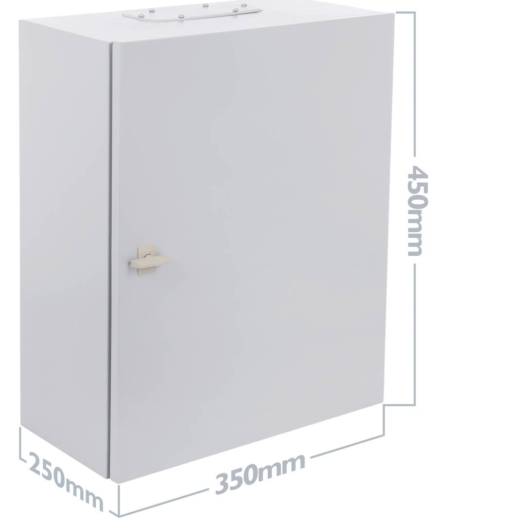 Metal electrical distribution box for wall fixing 350x250x450mm