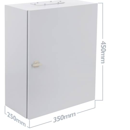 Metal electrical distribution box for wall fixing 350x250x450mm