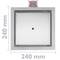Calha quadrada de chuveiro 20 cm para azulejo em aço inox