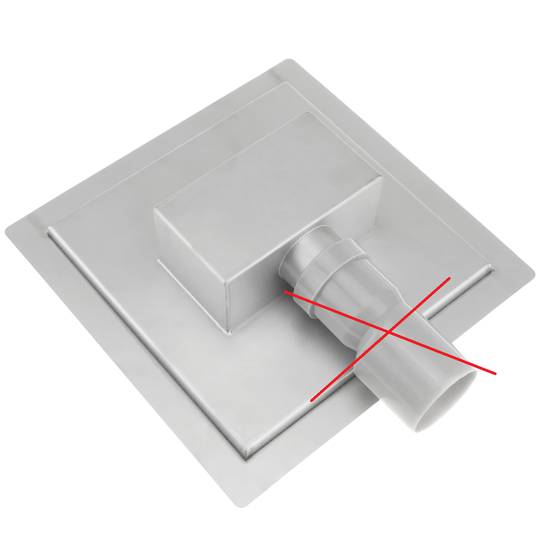 Calha quadrada de chuveiro 20 cm para azulejo em aço inox