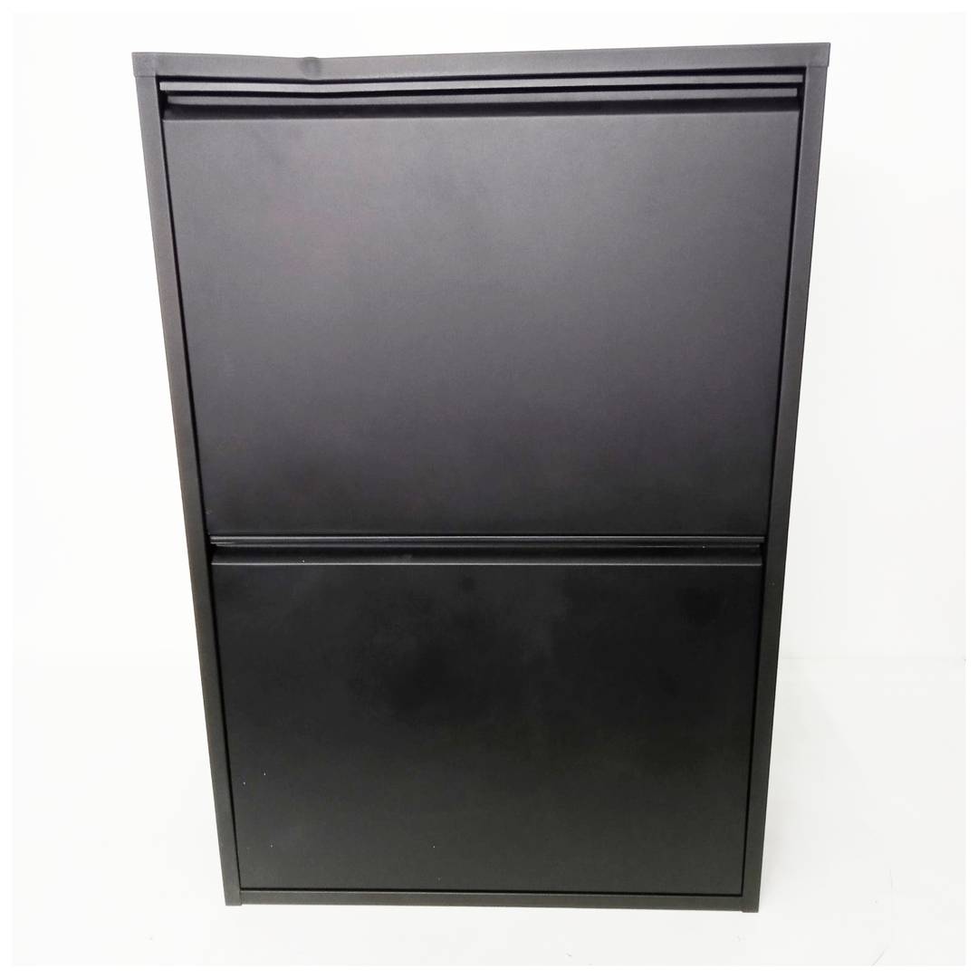 Contenitore per la raccolta differenziata in metallo con 4 scomparti da 4 x 20 litri (80 L) nero