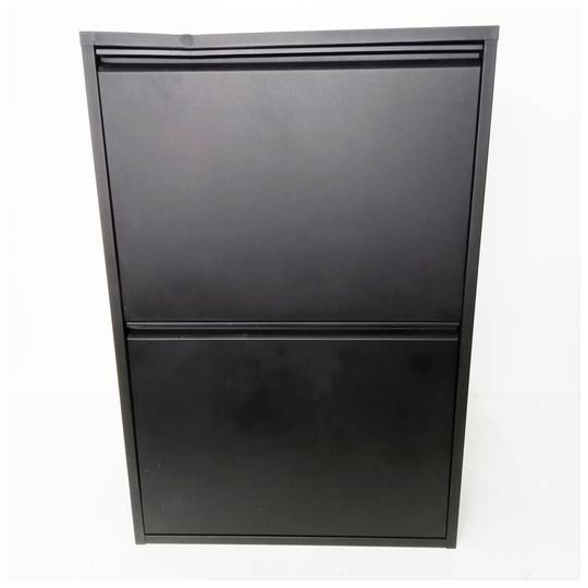 Contenitore per la raccolta differenziata in metallo con 4 scomparti da 4 x 20 litri (80 L) nero