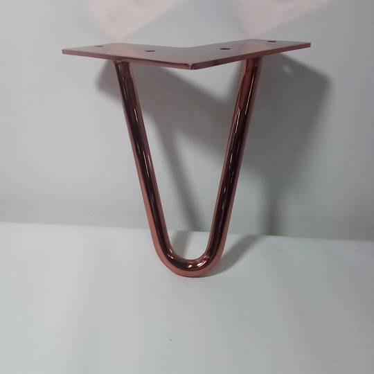 Peus per taula i moble Potes en acer 2 varetes 15 cm coure brillant 4-pack