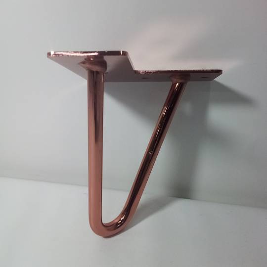 Peus per taula i moble Potes en acer 2 varetes 15 cm coure brillant 4-pack