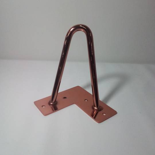 Peus per taula i moble Potes en acer 2 varetes 15 cm coure brillant 4-pack