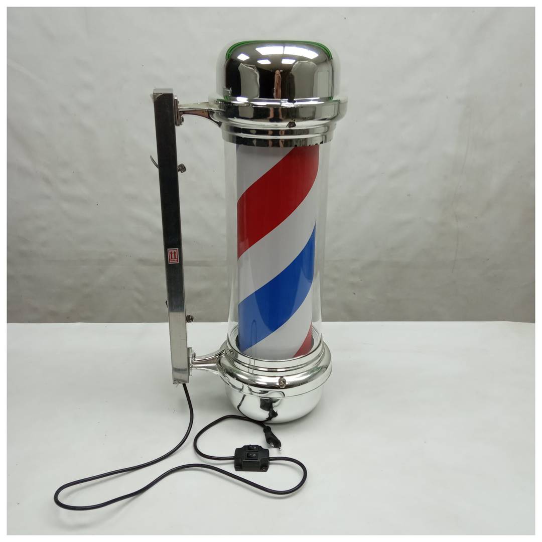 Poste de barbeiro luminoso e giratório para cabeleireiro 230 x 690 mm