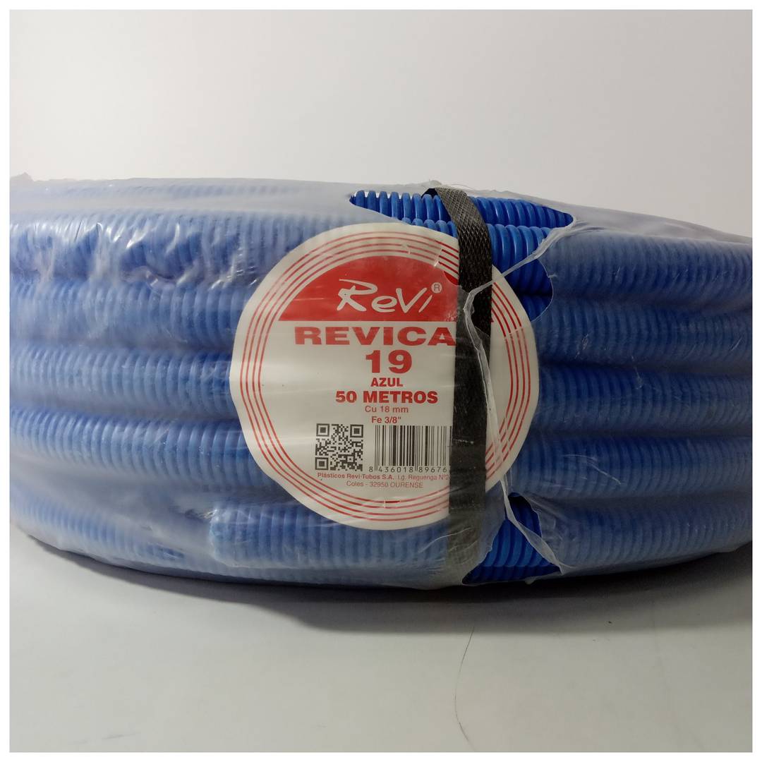 Niebieska rura falista 19 instalacja zimnej wody 50 metrów