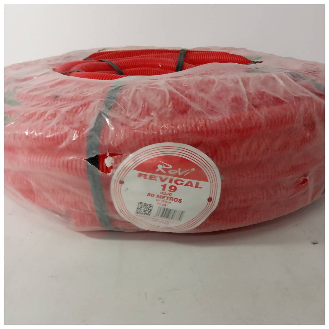 Tub corrugat vermell 19 fontaneria aigua calenta 50 metres