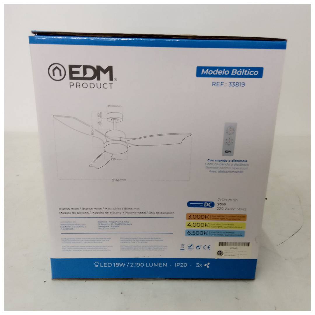 VENTILATORE DA SOFFITTO INTELLIGENTE EFFETTO LEGNO LUCE LED 3000/4000/6000K