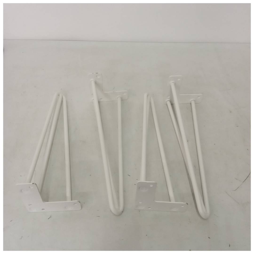 Pies para mesa y mueble Patas en acero 3 varillas 41 cm blanco 4-pack