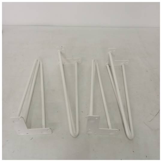 Pies para mesa y mueble Patas en acero 3 varillas 41 cm blanco 4-pack