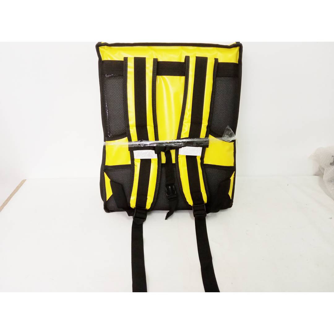 Yellow portable refrigerator 40 Liters 34x47x25cm, isothermal bag backpack for picnic, camping, beach, food delivery by motorcycle or bicycle