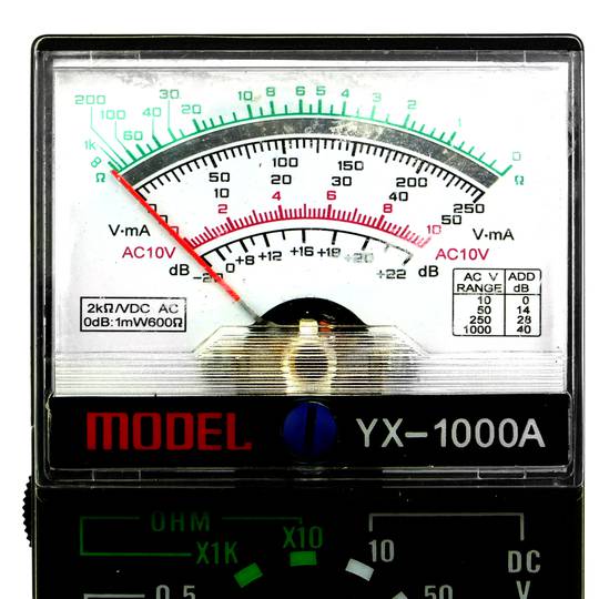 Multímetro analógico modelo YX-1000A reacondicionado