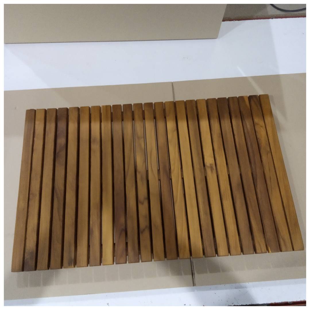 Platform voor douche en rechthoekig bad 80 x 50 cm van gereviseerd gecertificeerd teakhout
