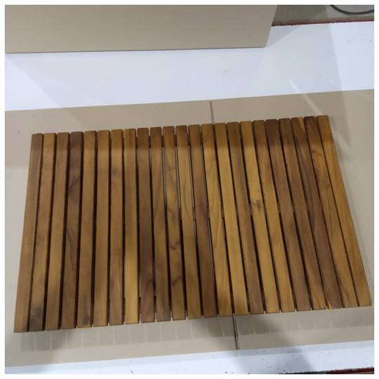 Platform voor douche en rechthoekig bad 80 x 50 cm van gereviseerd gecertificeerd teakhout