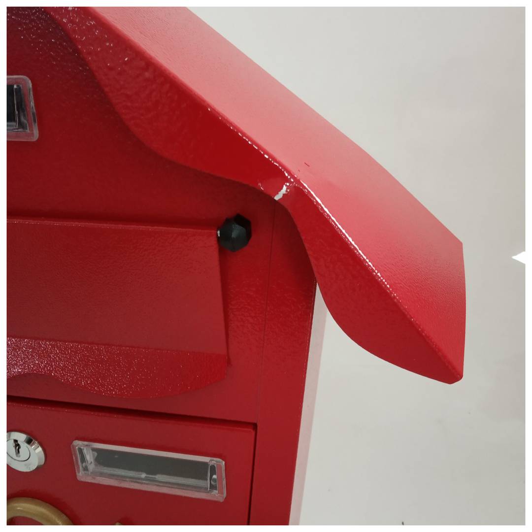 Metalen brievenbus voor brieven en rode post 366 x 100 x 370 mm gereviseerd