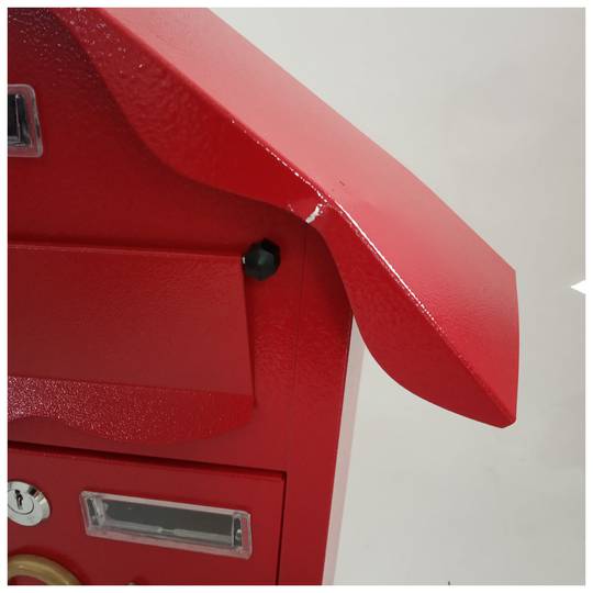 Metalen brievenbus voor brieven en rode post 366 x 100 x 370 mm gereviseerd