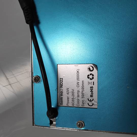 Pannello LED 595x595mm 40W 6000 lumen bianco neutro ricondizionato