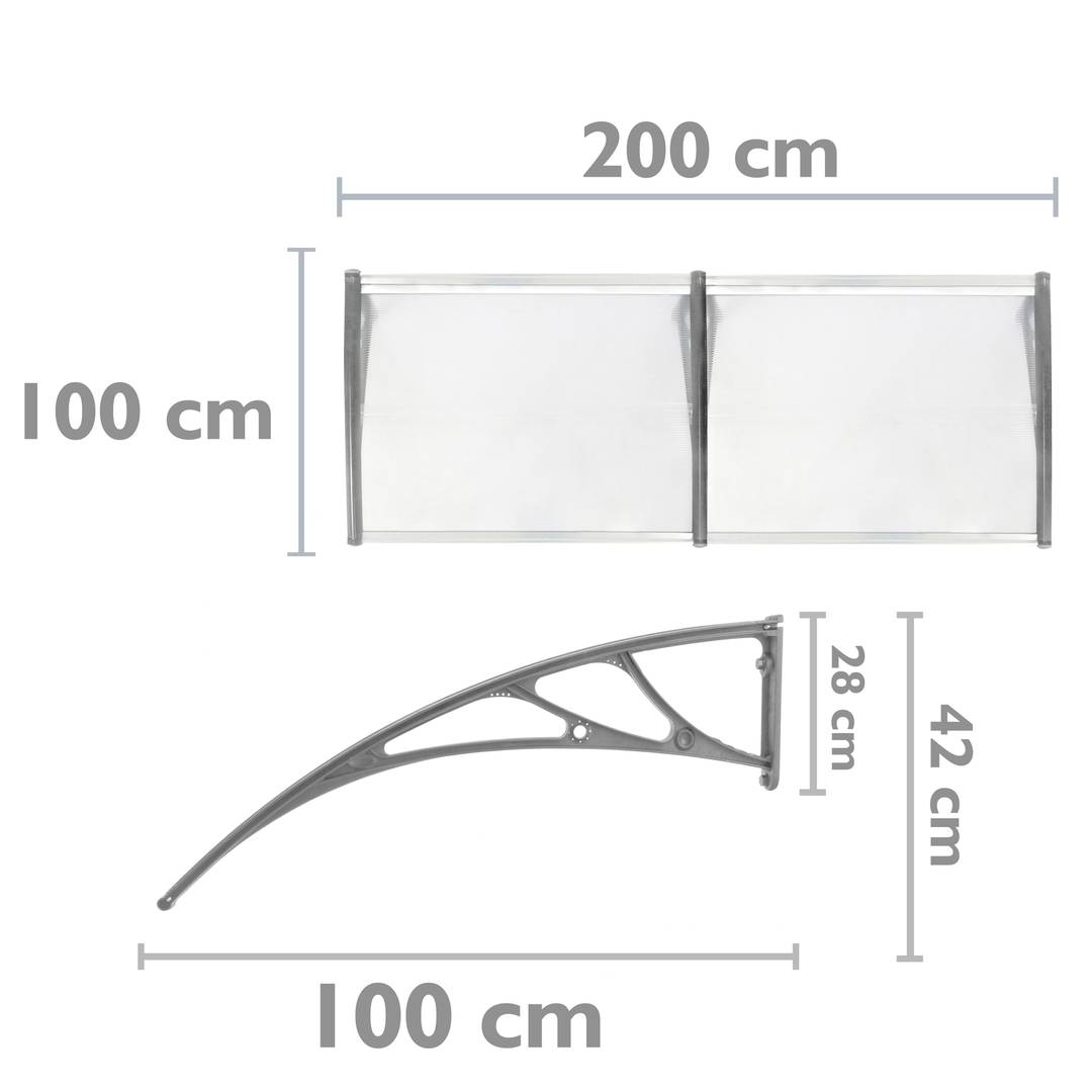 Rosone di protezione 200x100cm Rosone per porte e finestre grigio