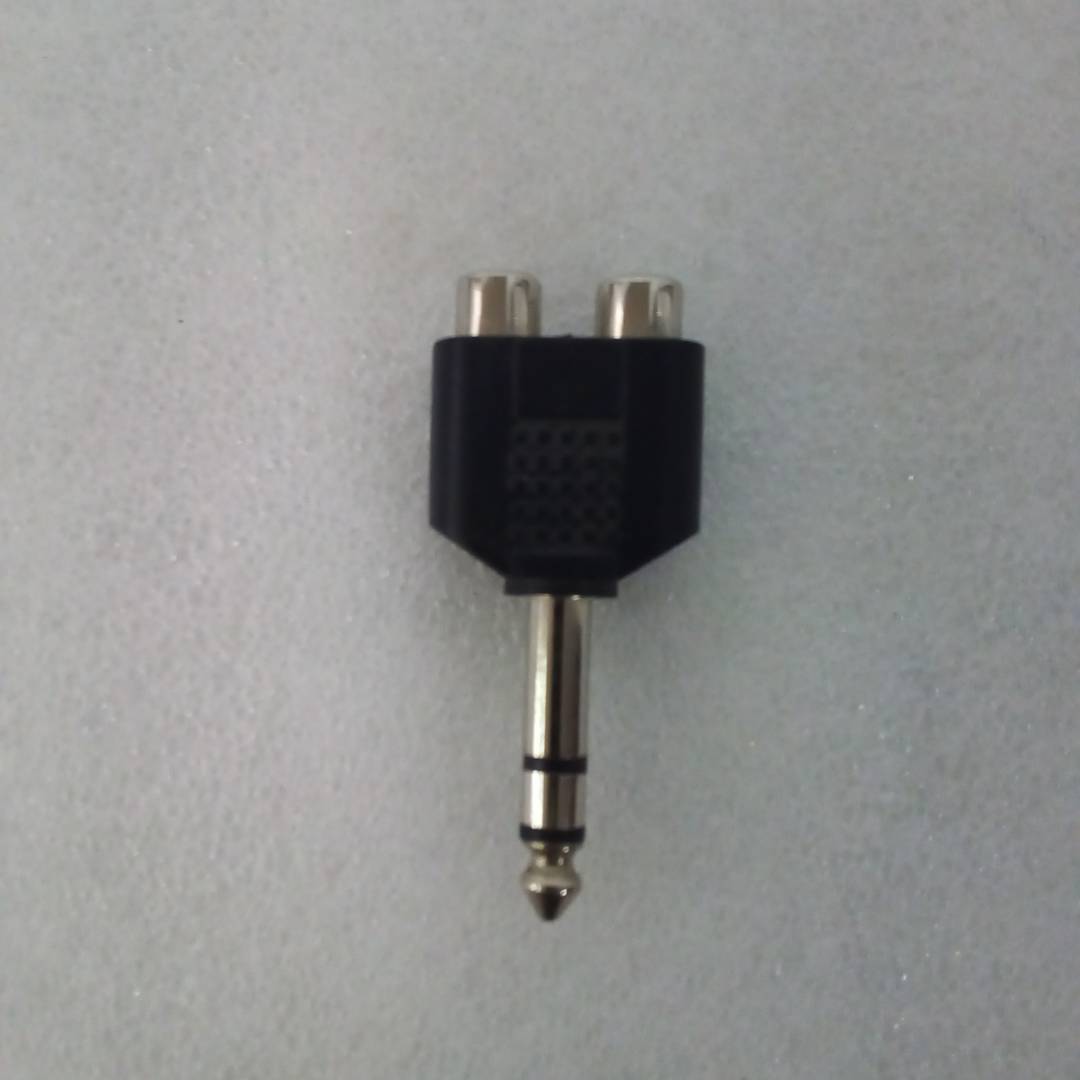 TRS stereo audio duplicator 1xjack 6.3 mm mannelijk naar 2xRCA vrouwelijk gereviseerd