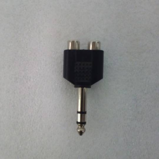 TRS stereo audio duplicator 1xjack 6.3 mm mannelijk naar 2xRCA vrouwelijk gereviseerd