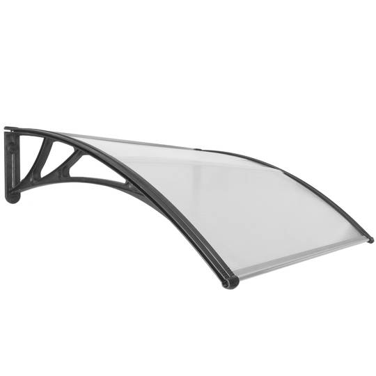 Tejadillo de protección Marquesina para puertas y ventanas negro 120x100cm reacondicionado
