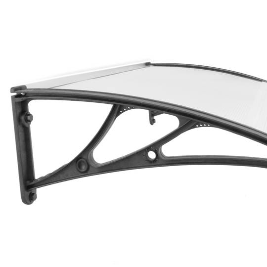 Tejadillo de protección Marquesina para puertas y ventanas negro 120x100cm reacondicionado