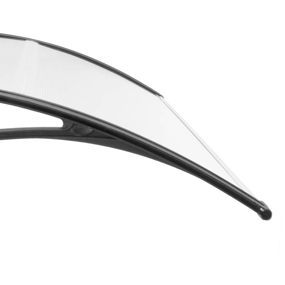 Tejadillo de protección Marquesina para puertas y ventanas negro 120x100cm reacondicionado