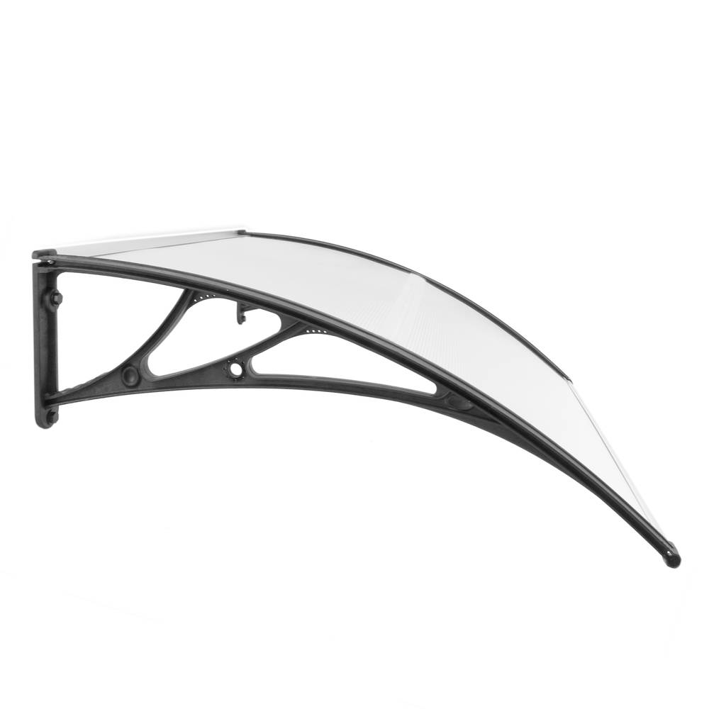 Tejadillo de protección Marquesina para puertas y ventanas negro 120x100cm reacondicionado