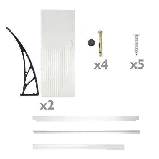 Tejadillo de protección Marquesina para puertas y ventanas negro 120x100cm reacondicionado