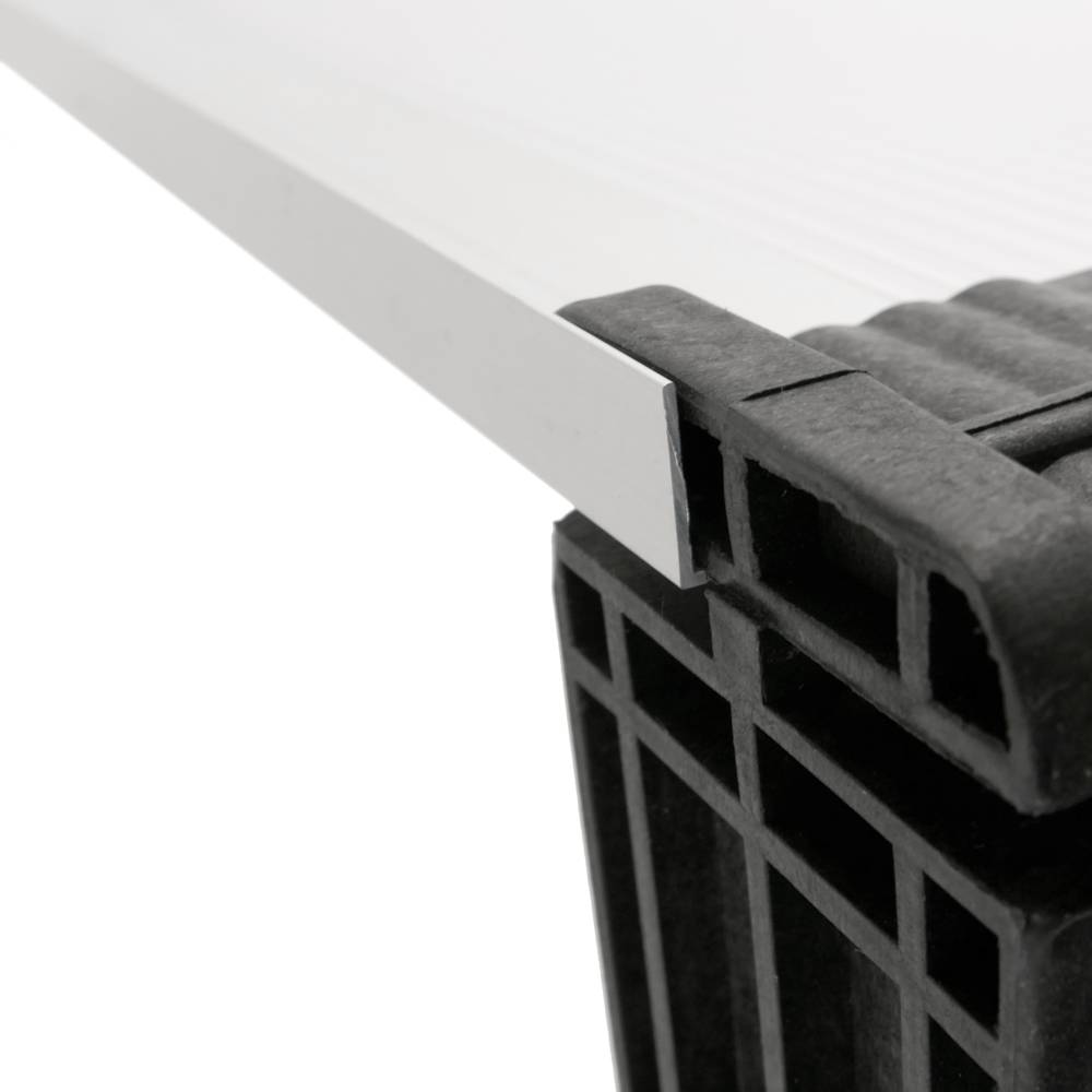 Luifelbescherming Luifel voor deuren en ramen zwart 240x100cm gereviseerd