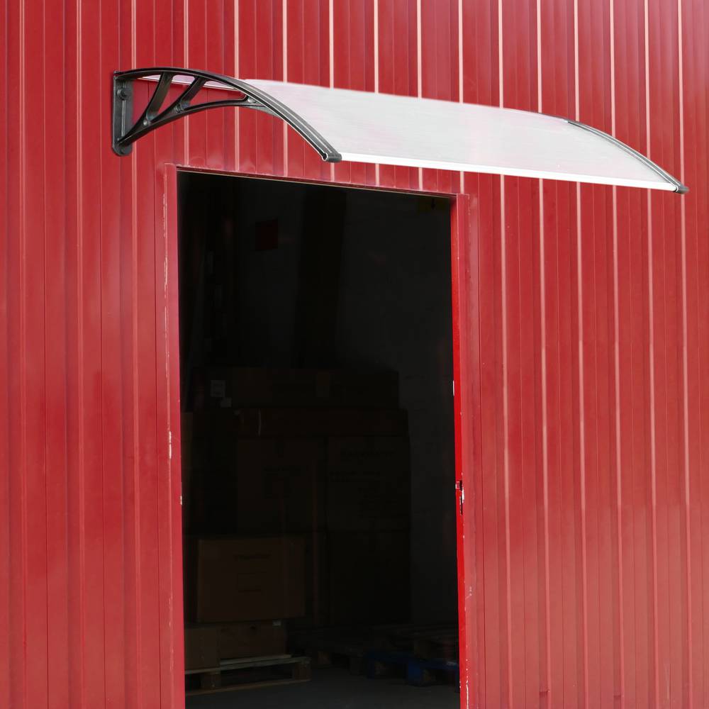 Luifelbescherming Luifel voor deuren en ramen zwart 240x100cm gereviseerd