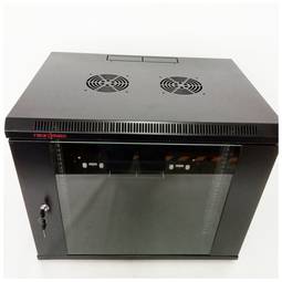Gabinete de rack de parede SOHORack preto de 19" 9U 600x450x500mm da RackMatic