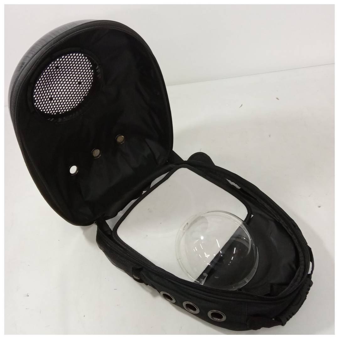 Mochila para transporte de mascotas gato y perro Transportin de plástico rígido gris