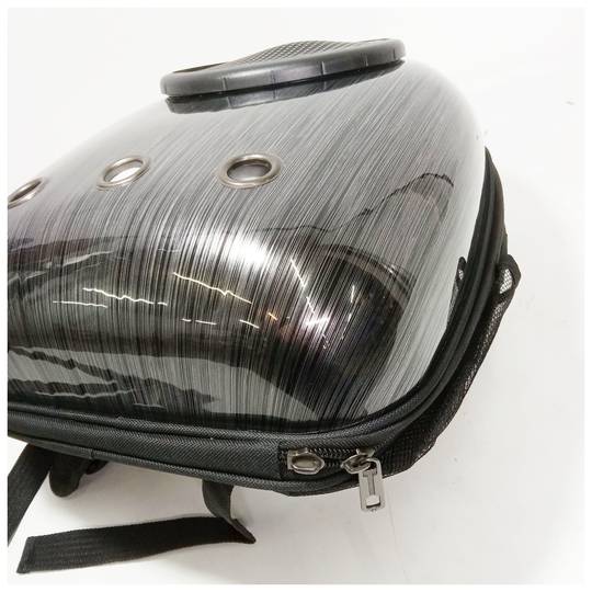 Mochila para transporte de mascotas gato y perro Transportin de plástico rígido gris