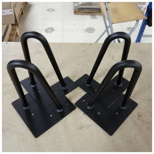Pernas de mesa e móveis Pernas de aço 2 hastes 20 cm pretas 4 unidades