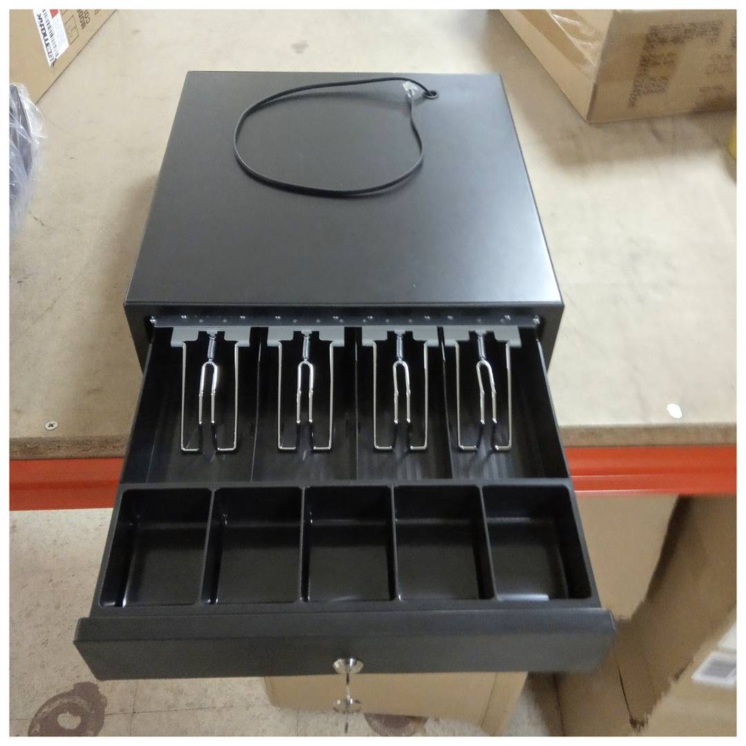 Gaveta de dinheiro preta automática RJ11 para impressora POS para notas e moedas