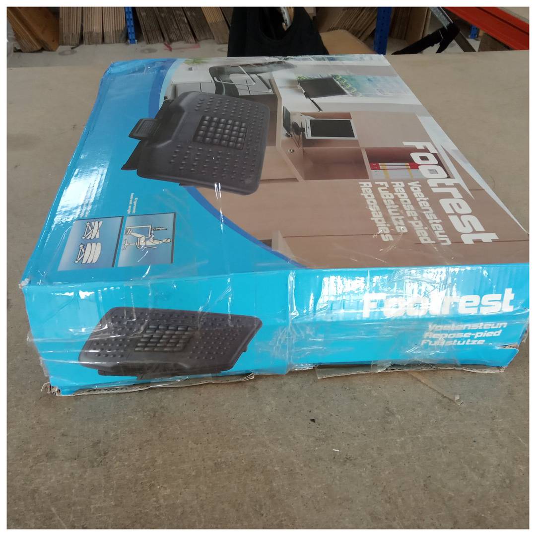 Apoio para os pés da plataforma ajustável de plástico preto 455 x 330 mm 3 níveis