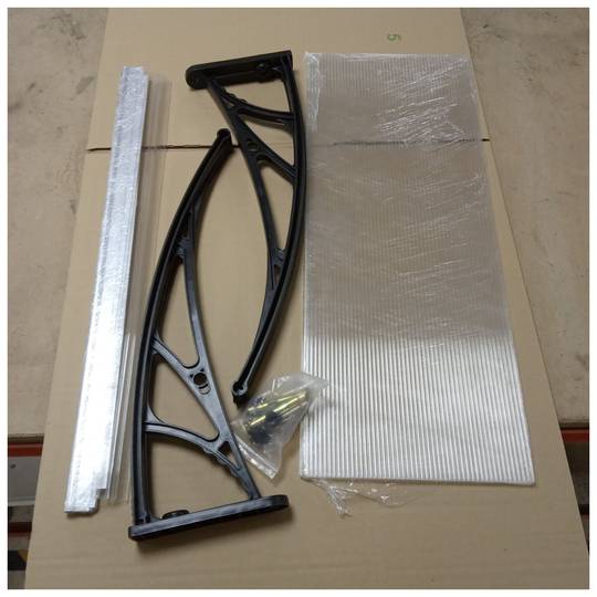 Beschermkap 120x60cm Luifel voor deuren en ramen zwart