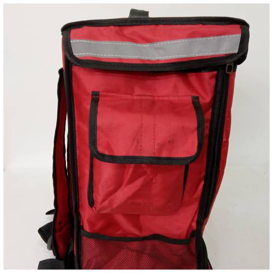Mochila isotérmica para entrega de pedidos de comida de moto e bicicleta vermelha 35 x 25 x 49 cm.