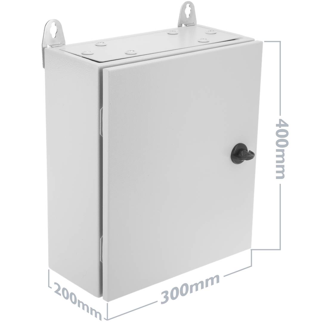 Metallic electrical distribution box with IP65 protection for wall mounting 400x300x200mm
