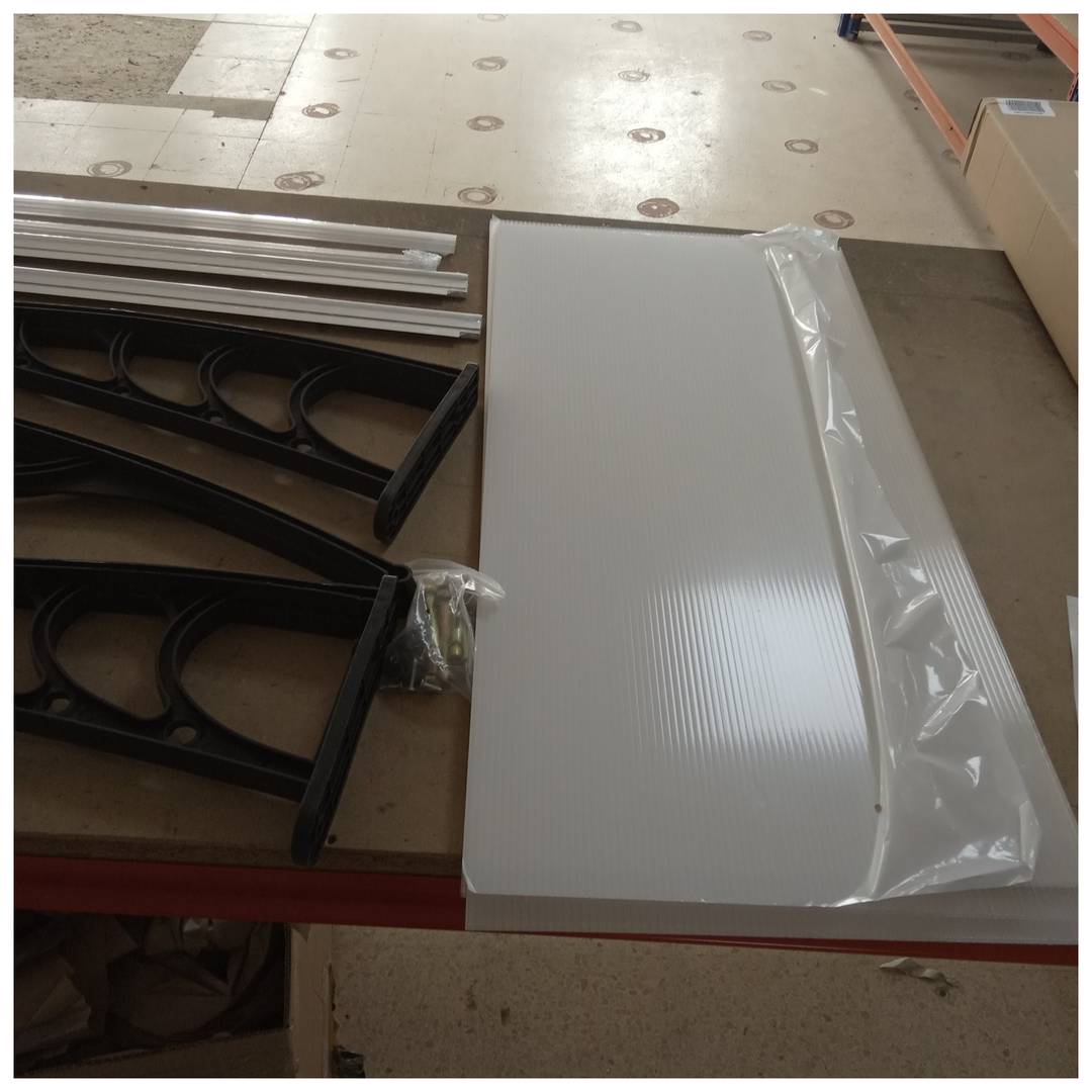 Teulada de protecció 200x90cm Marquesina per a portes i finestres negre