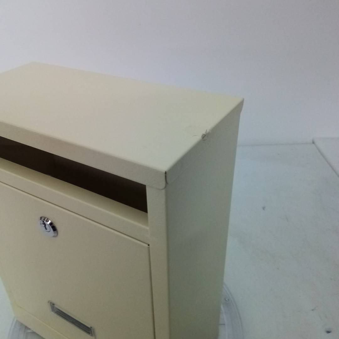 Caixa de correio metálica para cartas e correspondência em branco marfim 24 x 12 x 31 cm