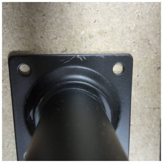 Pés redondos para mesa e móveis. Conjunto de 4 pernas de aço preto de 75 cm