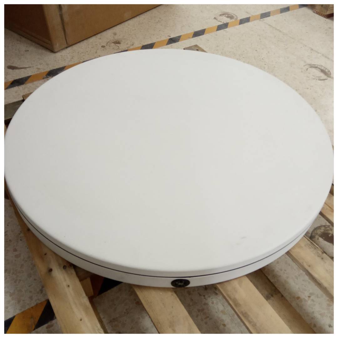 80 cm elektrisch draaibare voet en 250 kg belasting. Wit roterend platform